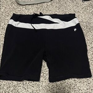 Fila Black and White Bike Shorts